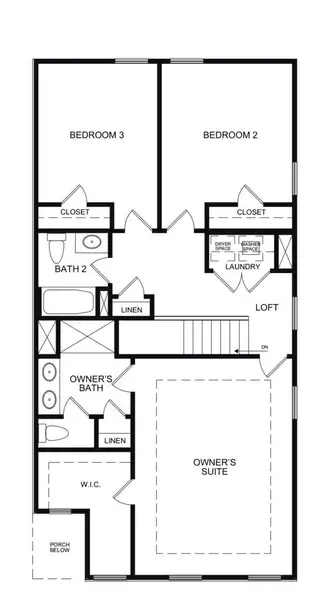 2D floor plan layout for the The Bristol by Direct Residential Communities in Lake Harbin, Morrow, GA (Image 4).