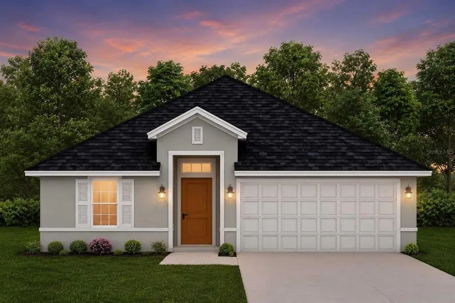 Front exterior of a new home in , Poinciana, FL, highlighting curb appeal (Image 1). Front exterior of a new home in , Poinciana, FL, highlighting curb appeal (Image 1).