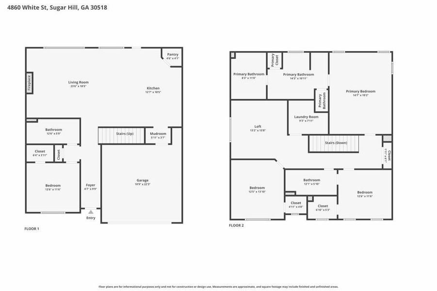 2D floor plan layout of this home in , Sugar Hill, GA (Image 6).