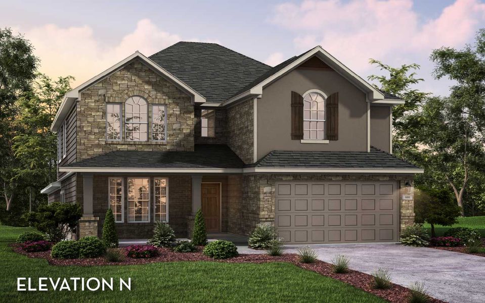 Representative exterior photo of a completed home built from the Snowmass by CastleRock Communities in Santa Rita Ranch, Liberty Hill, TX (Image 19).