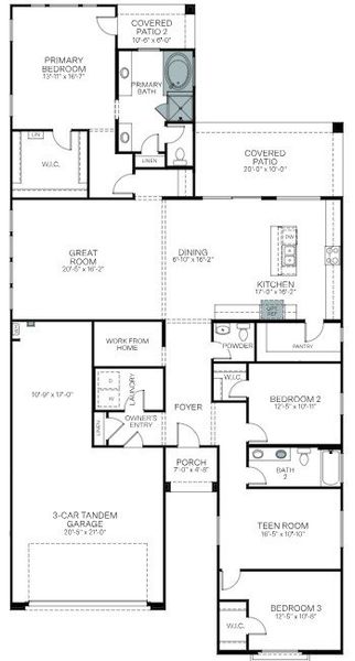 2D floor plan layout of this home in Black Rock at Verrado, Buckeye, AZ (Image 5).