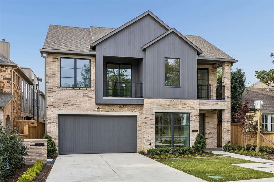 Front exterior of a new home in , Dallas, TX, highlighting curb appeal (Image 25).