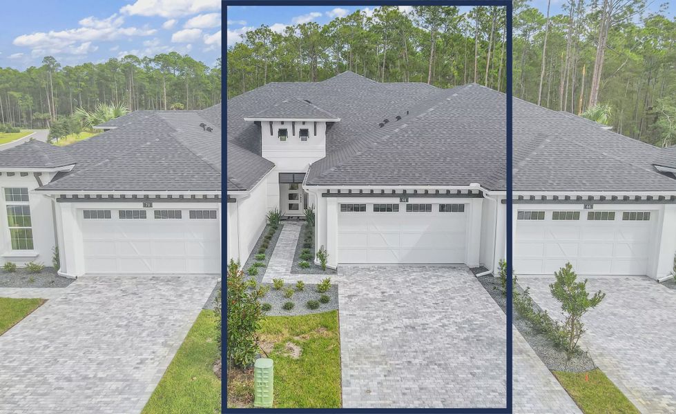 Front exterior of a new home in Plantation Bay, Ormond Beach, FL, highlighting curb appeal (Image 25).