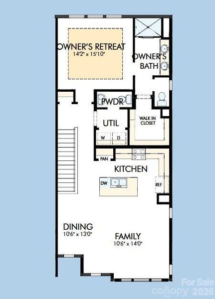 2D floor plan layout of this home in Westwood Reserve, Charlotte, NC (Image 3).