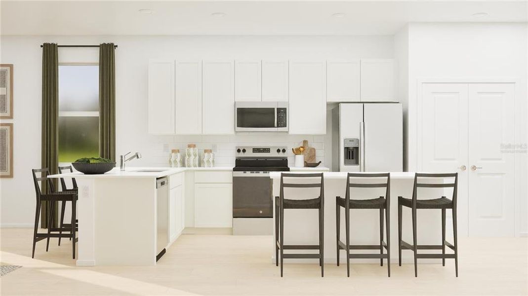 Furnished interior view inside a new home in Bridgewalk: Manor Alley II Collection, St. Cloud (Image 4). Furnished interior view inside a new home in Bridgewalk: Manor Alley II Collection, St. Cloud (Image 4).