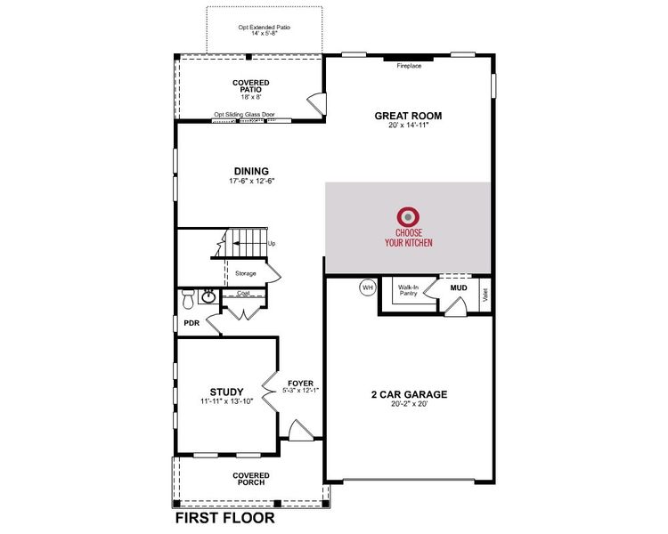 2D floor plan layout for the Riverside by Beazer Homes in Wisteria at GreenHouse, Marietta, GA (Image 3).