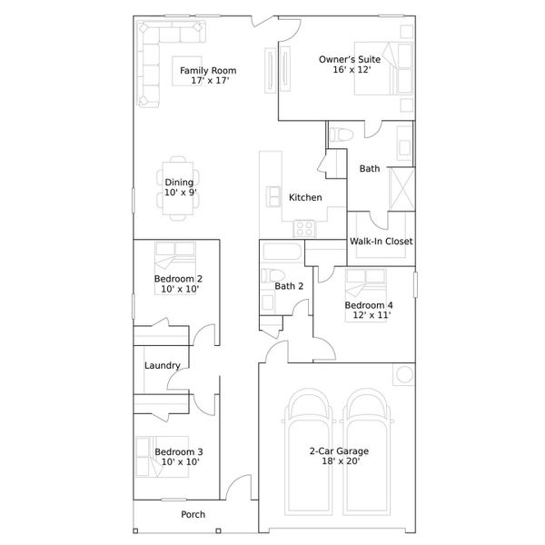 2D floor plan layout of this home in The Reserve at Huntsville, Huntsville, TX (Image 2). 2D floor plan layout of this home in The Reserve at Huntsville, Huntsville, TX (Image 2).