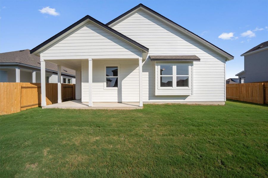 Exterior details and patio area of a home in Enclave at Cele, Pflugerville (Image 4). Exterior details and patio area of a home in Enclave at Cele, Pflugerville (Image 4).