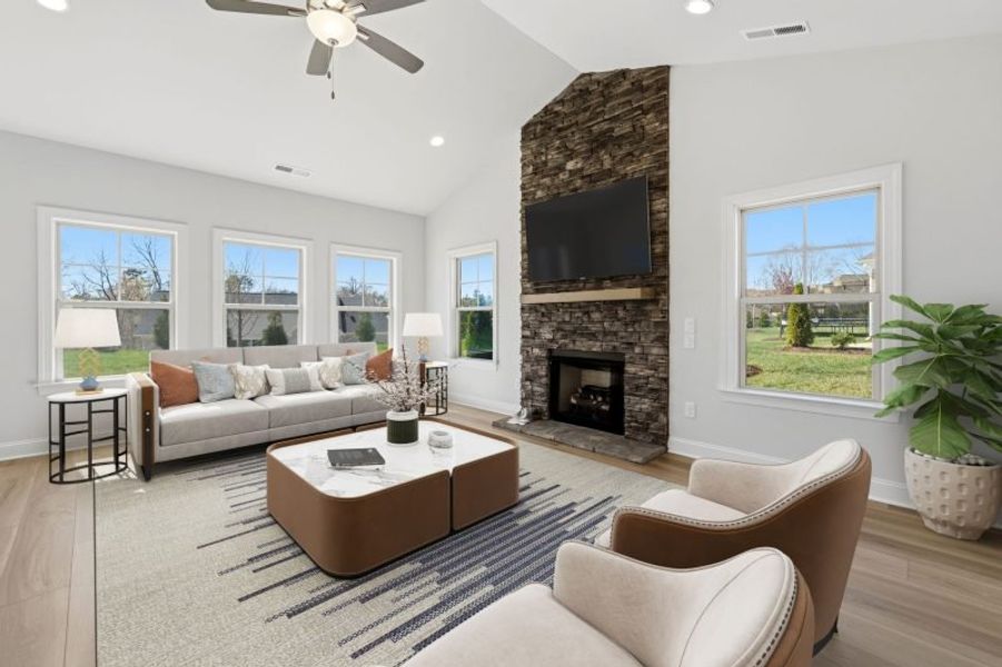 Representative furnished interior of a home built from the Cosmopolitan by Keystone Homes NC in Weybridge, Burlington (Image 7). Representative furnished interior of a home built from the Cosmopolitan by Keystone Homes NC in Weybridge, Burlington (Image 7).