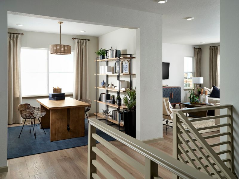 Furnished interior view inside a new home in The Aurora Highlands, Aurora (Image 5).