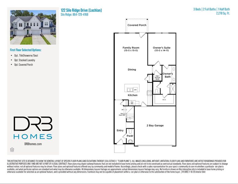 2D floor plan layout of this home in Silo Ridge, Anderson, SC (Image 5).