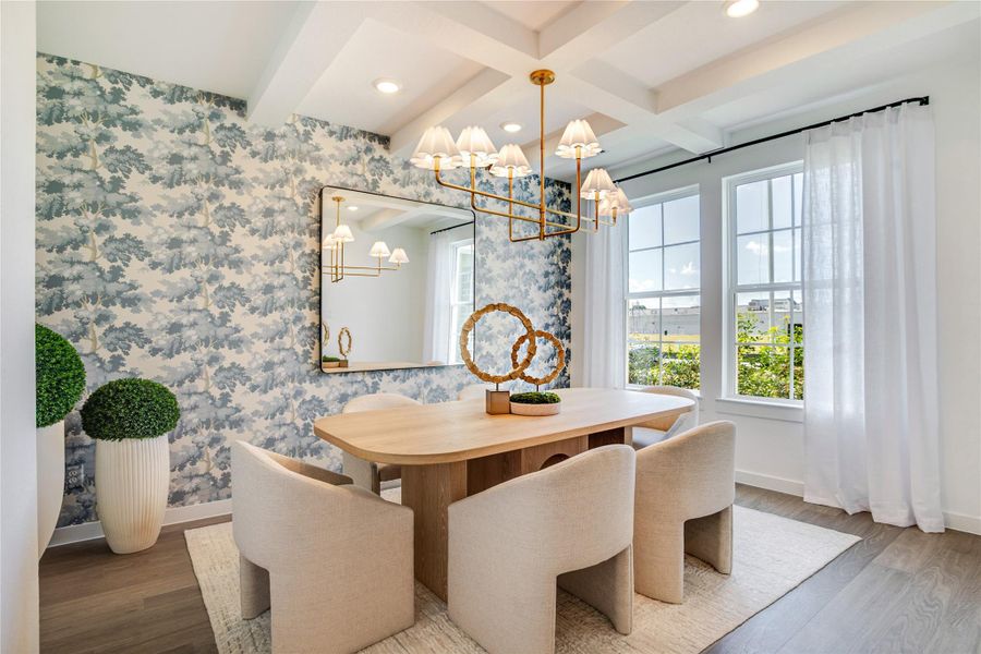 The sseparate dining area. Large windows provide ample natural light, enhancing the room's airy feel. The sseparate dining area. Large windows provide ample natural light, enhancing the room's airy feel.