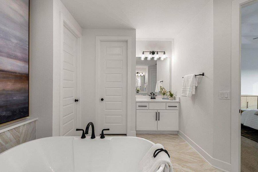 Separate vanities & separate closets