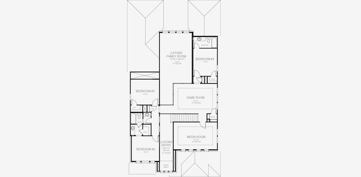 2D floor plan layout for the 3553W by Perry Homes in Lariat 50', Liberty Hill, TX (Image 5). 2D floor plan layout for the 3553W by Perry Homes in Lariat 50', Liberty Hill, TX (Image 5).