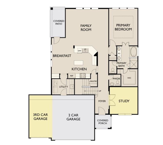 2D floor plan layout of this home in Cedar Pointe, Crosby, TX (Image 3).