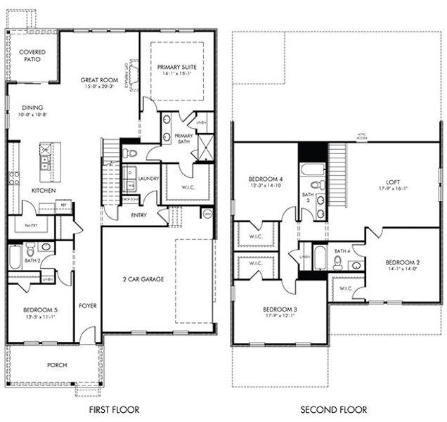2D floor plan layout for the Shelton by Meritage Homes in Benders Cove - Estate Series, Mount Juliet, TN (Image 3).