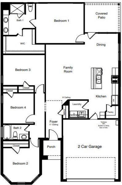 2D floor plan layout of this home in Lankford Farms, Cleburne, TX (Image 3).