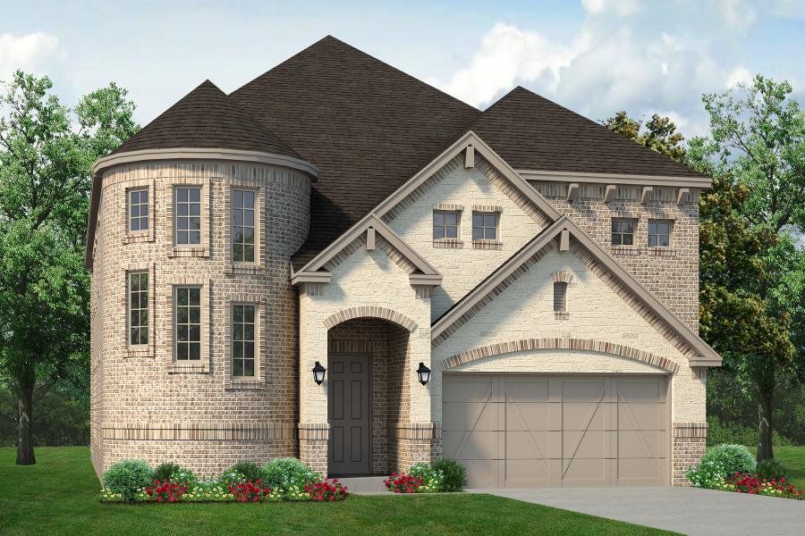 Front exterior of a new home in Cambridge Manor, North Richland Hills, TX, highlighting curb appeal (Image 1). Front exterior of a new home in Cambridge Manor, North Richland Hills, TX, highlighting curb appeal (Image 1).