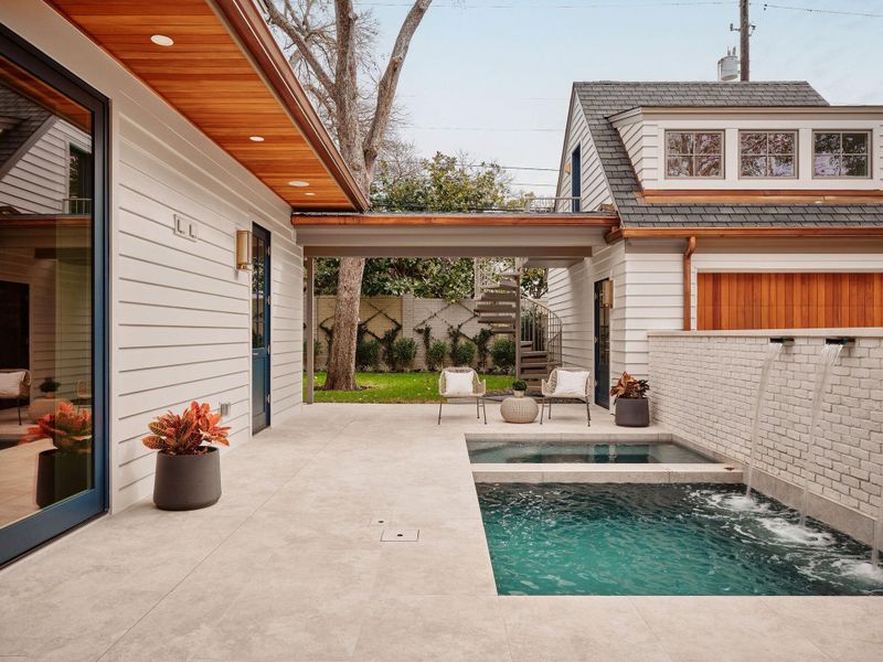 Exterior details and patio area of a home in , Austin (Image 19).