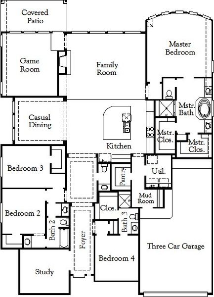 Includes Brick Back, Fireplace Option, 8' Front Door Option (May Change WindowsPer Plan), Alternate Kitchen w/Built In Appliances