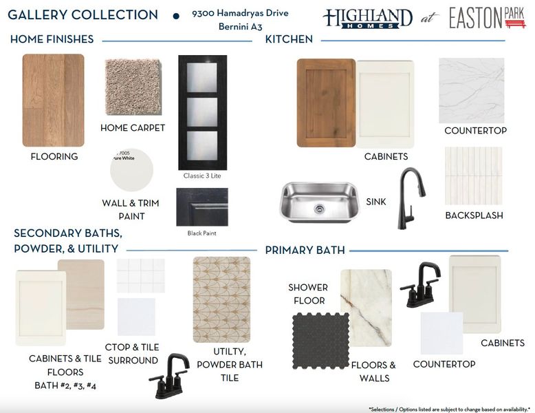 Sample of building materials used in homes in Easton Park, Austin (Image 40).