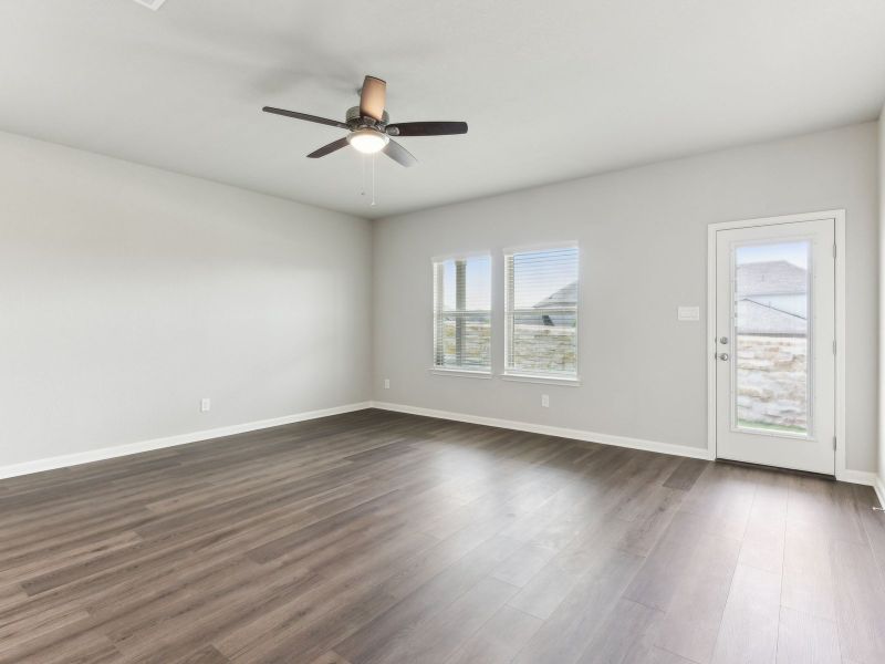 Living room in the Matador floorplan at a Meritage Homes community.