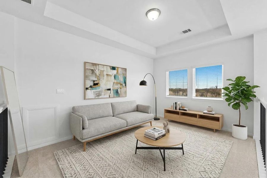 Furnished interior view inside a new home in The Colony - 50', Bastrop (Image 6).