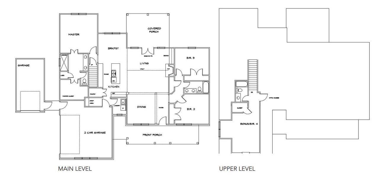 2D floor plan layout for the The Paisley by Labb Homes in River Meadows, Bethlehem, GA (Image 2).
