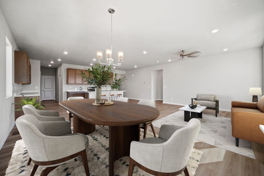 Representative furnished interior of a home built from the Lilac by View Homes in Aspen Ranch, Fountain (Image 6).