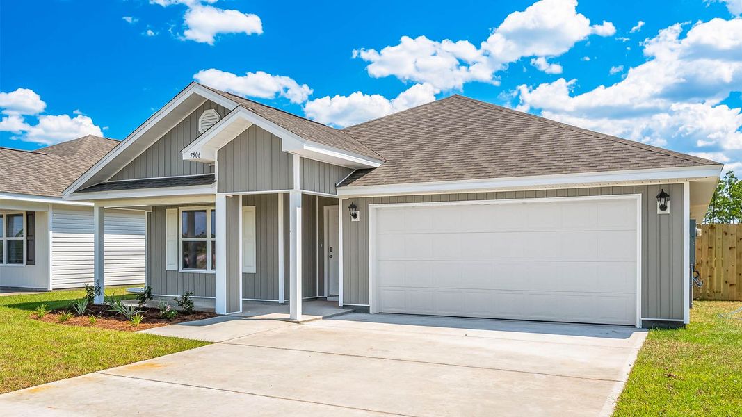 Representative exterior photo of a completed home built from the The Cali by D.R. Horton in Morningside, Panama City, FL (Image 19). Representative exterior photo of a completed home built from the The Cali by D.R. Horton in Morningside, Panama City, FL (Image 19).