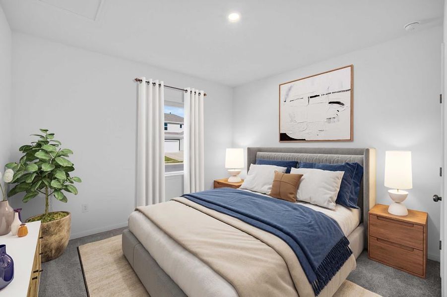 Representative furnished interior of a home built from the Oriole by Taylor Morrison in Longview, Del Valle (Image 12).