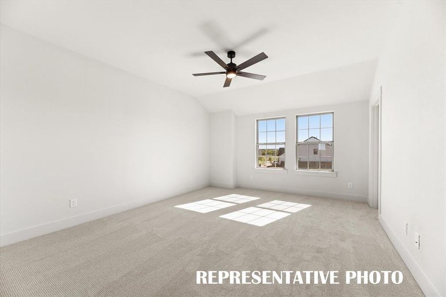 Your dreamy owner's bedroom offers plenty of space and natural light.  REPRESENTATIVE PHOTO