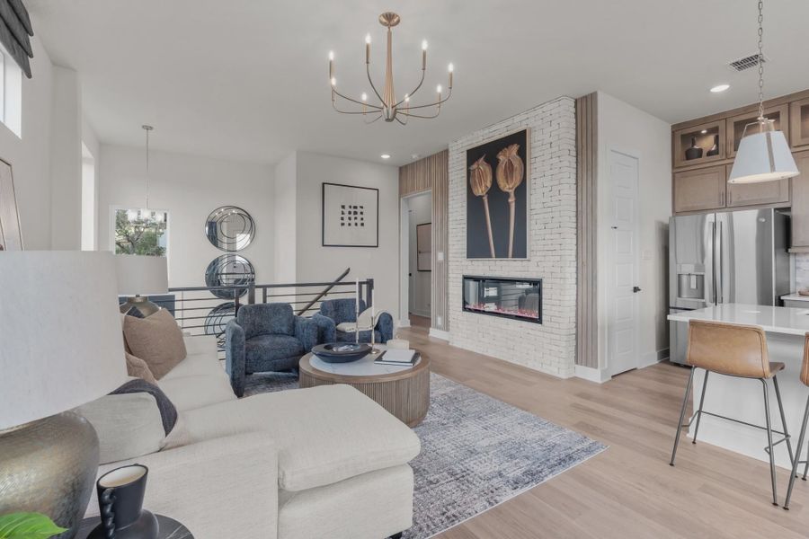 Representative furnished interior of a home built from the Apollo by Chesmar Homes in Prominence Urban, San Antonio (Image 13).