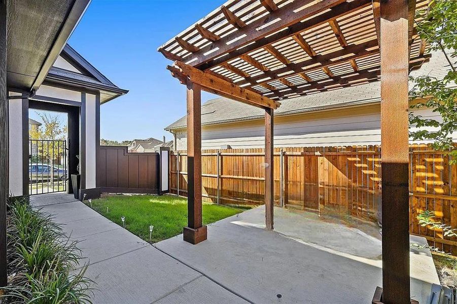 View of patio / terrace featuring a pergola