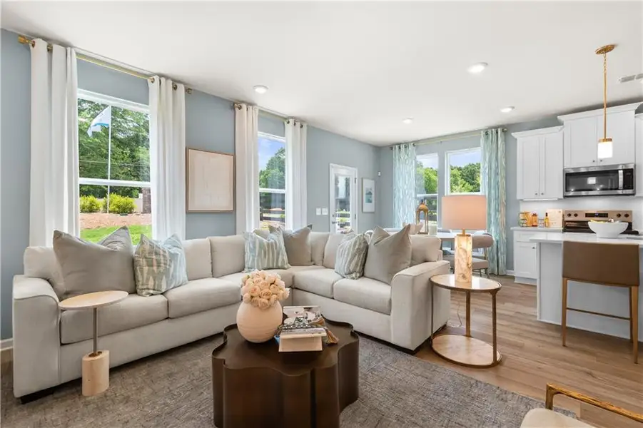 Furnished interior view inside a new home in Langley Overlook, Loganville (Image 25). Furnished interior view inside a new home in Langley Overlook, Loganville (Image 25).