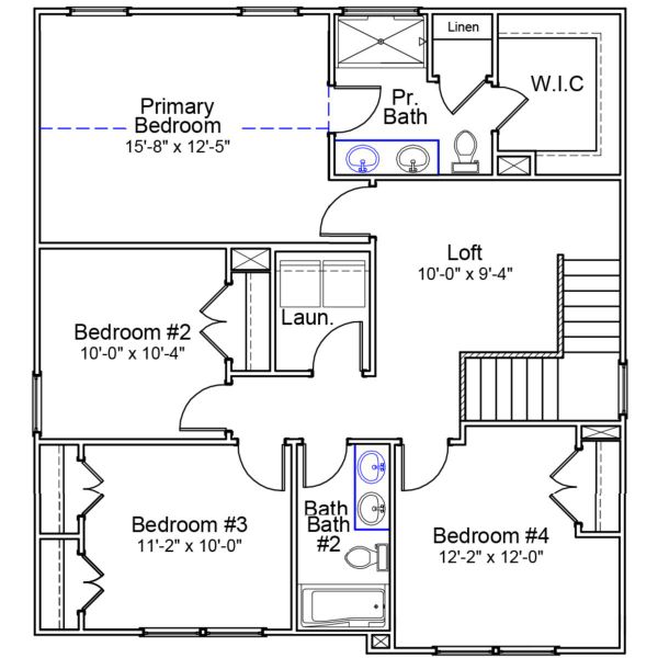 2D floor plan layout of this home in Braxton Place, Moore, SC (Image 3).
