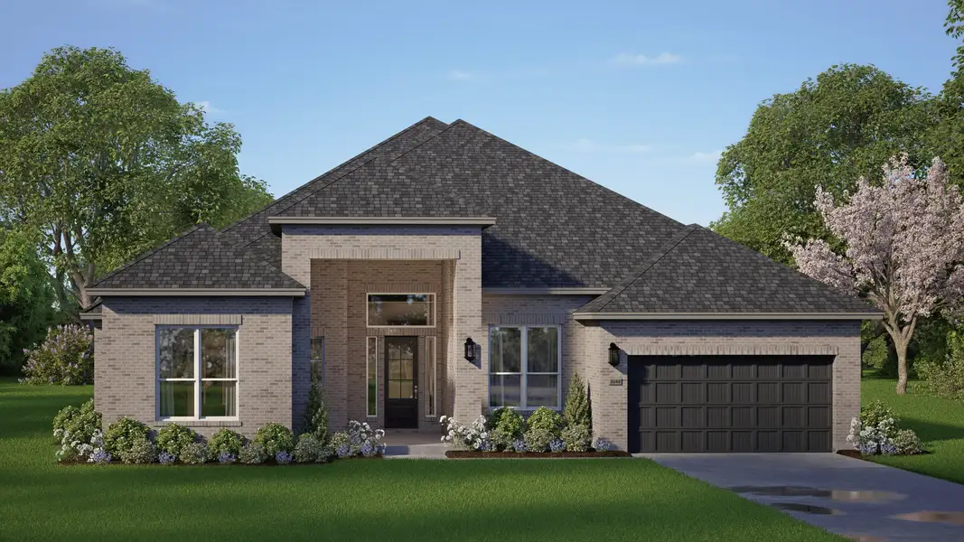Representative exterior photo of a completed home built from the Mcilroy 70′ Lot by Chesmar Homes in Riceland, Mont Belvieu, TX (Image 1). Representative exterior photo of a completed home built from the Mcilroy 70′ Lot by Chesmar Homes in Riceland, Mont Belvieu, TX (Image 1).