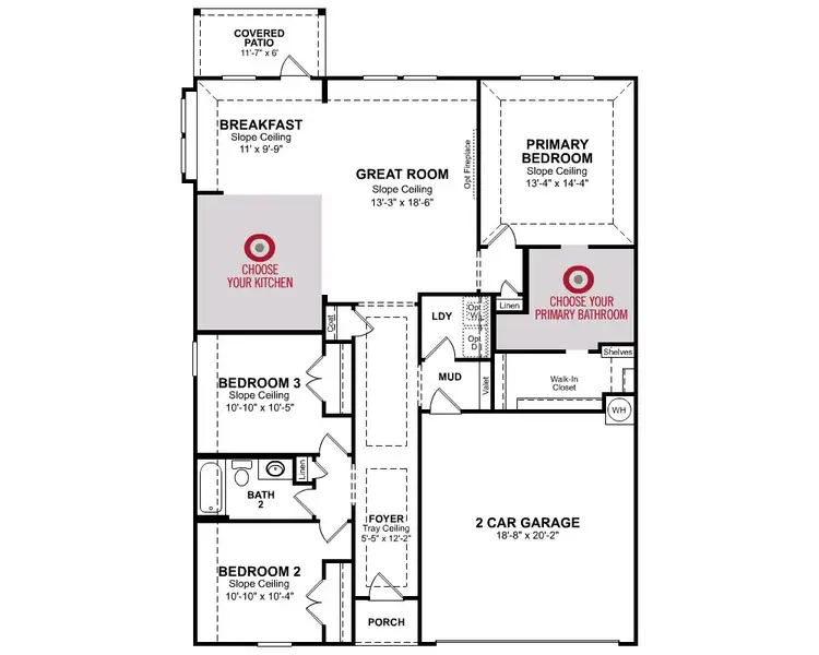 2D floor plan layout for the Allegheny by Beazer Homes in Sorella, Tomball, TX (Image 3).
