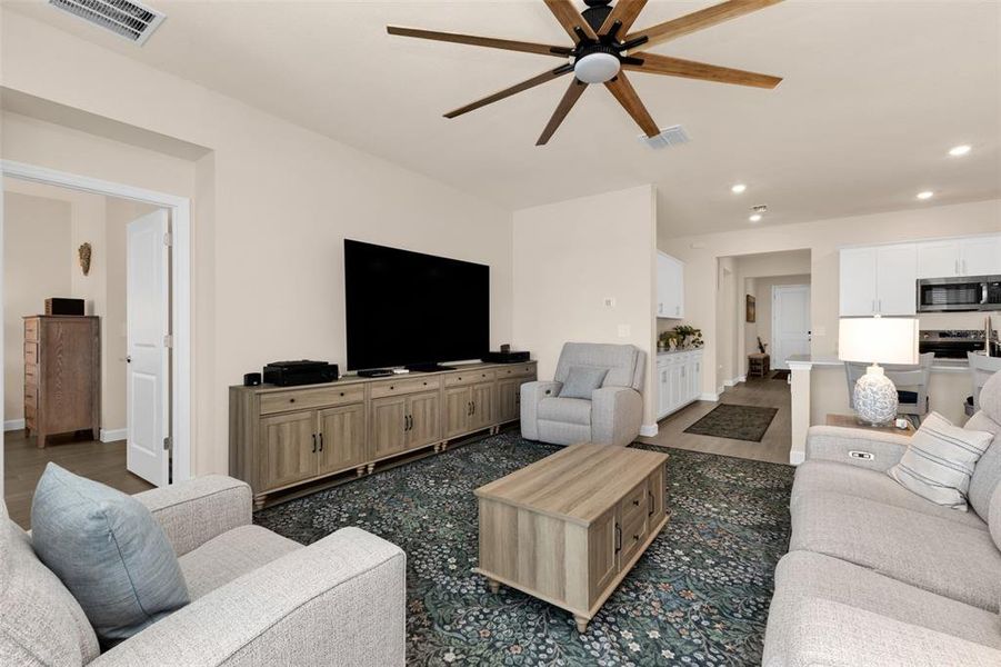 Furnished interior view inside a new home in Palm Lake at Coco Bay, Englewood (Image 6). Furnished interior view inside a new home in Palm Lake at Coco Bay, Englewood (Image 6).