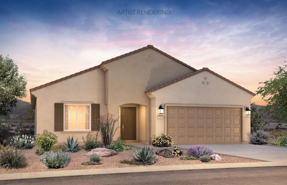 Representative exterior photo of a completed home built from the Manzanita by Pulte Homes in Parkside at Anthem at Merrill Ranch, Florence, AZ (Image 16).