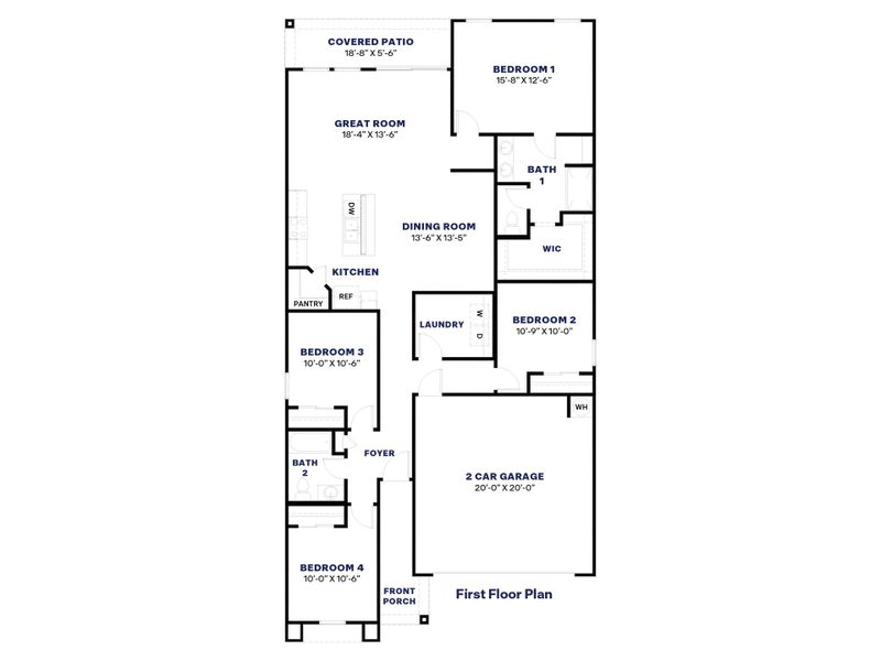 2D floor plan layout for the Easton by D.R. Horton in Moonlight, Maricopa, AZ (Image 5). 2D floor plan layout for the Easton by D.R. Horton in Moonlight, Maricopa, AZ (Image 5).