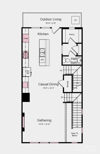 Main Floor Plan - Structural options added include: first floor guest suite with full bath, modern fireplace in gathering room, ledge in owner's shower