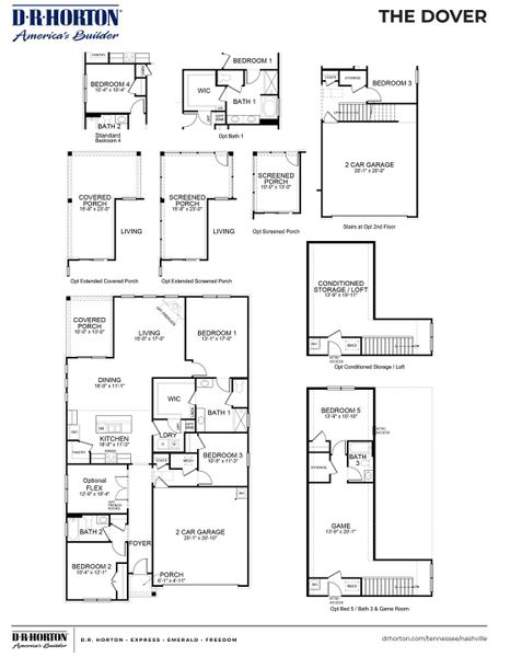 2D floor plan layout of this home in Nexus South, Gallatin, TN (Image 4).