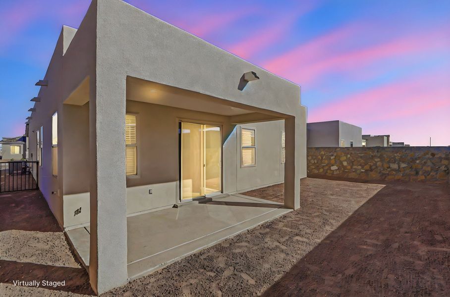 Exterior details and patio area of a home in Paseo Del Este, El Paso (Image 22).
