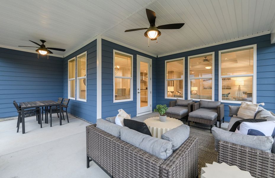 Exterior details and patio area of a home in Sun City Hilton Head, Bluffton (Image 17).