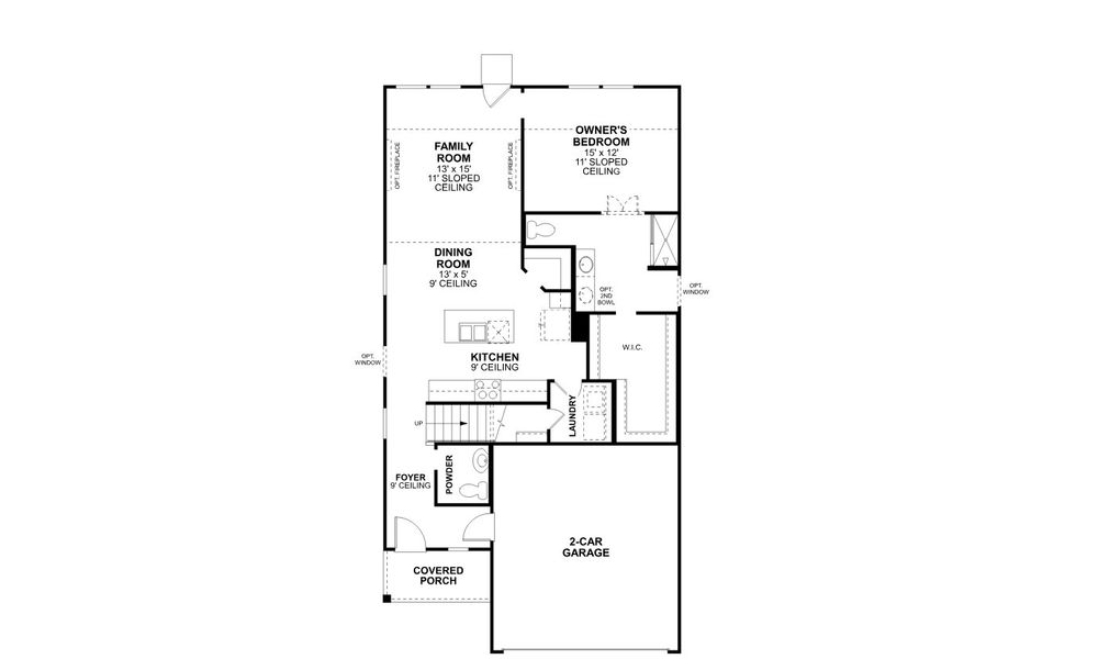 2D floor plan layout for the Sanpiper - 30' Smart Series by M/I Homes in Lane Ranch, Sanger, TX (Image 4). 2D floor plan layout for the Sanpiper - 30' Smart Series by M/I Homes in Lane Ranch, Sanger, TX (Image 4).