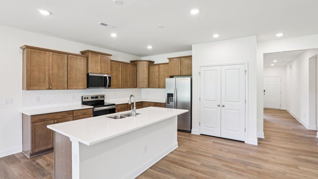 Representative furnished interior of a home built from the Pendleton by DRB Homes in Sidney Creek Single Family, Zebulon (Image 7).