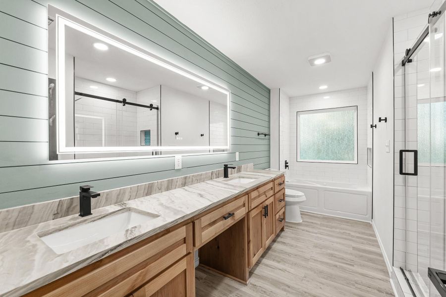 Furnished interior view inside a new home in , Point Blank (Image 37).