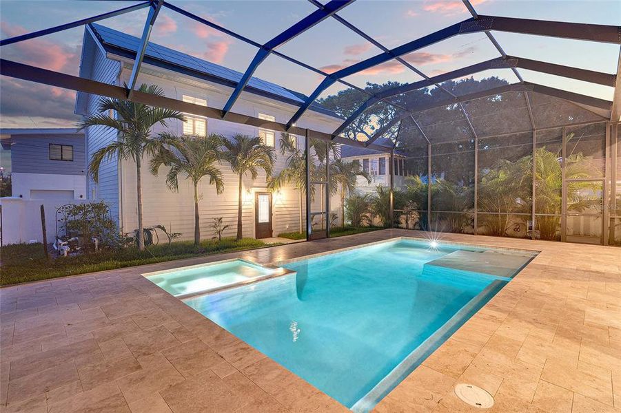 Screened and heated pool