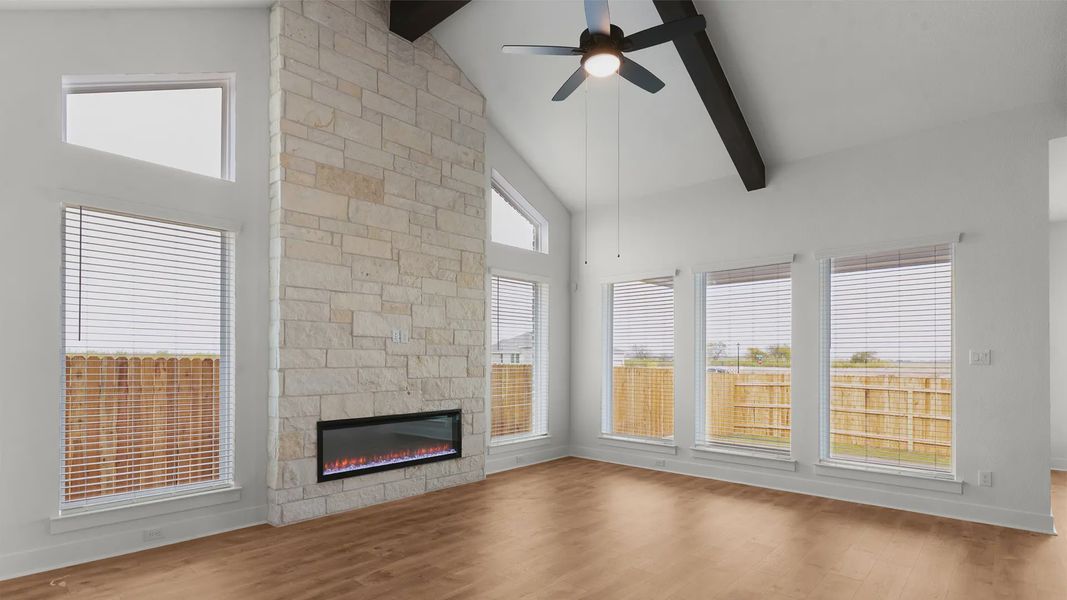 Representative unfurnished interior of a home built from the Drios by Chesmar Homes in Berry Creek Highlands, Georgetown (Image 23).